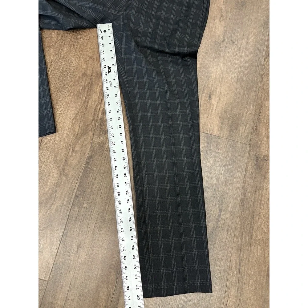 Banana Republic Pants Mens 33x34 Black Slim Nano Wool Plaid Dress Slacks Suit